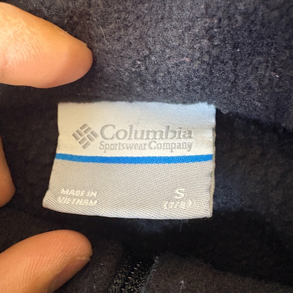 Columbia Sportswear Fleece Jacket Boys S 7-8 Black Logo Raglan Sleeve Full Zip - Picture 4 of 8